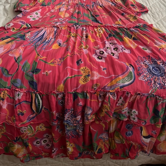 Banjanan Voile Bazaar Azalea Floral Midi Dress Medium - Picture 11 of 16